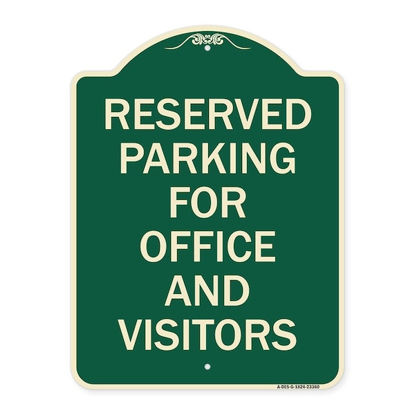 Parking Reserved Parking for Office and Visitors Heavy-Gauge Aluminum Sign, 24" x 18", G-1824-23360